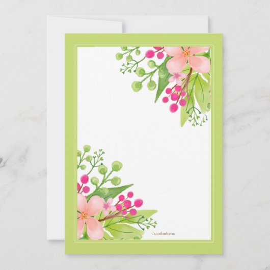 Es ist Frühlingseinladung Einladung (Rückseite)