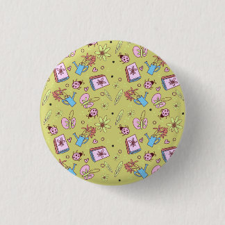 Es ist Frühlingszeit Buchliebhaber Bunte Kritzelei Button