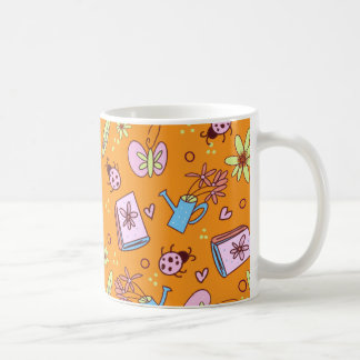 Es ist Frühlingszeit Buchliebhaber Bunte Kritzelei Kaffeetasse