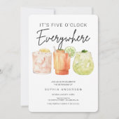 Es ist fünf Uhr überall im Party für das Ruhestand Einladung (Vorderseite)