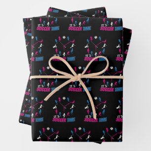 Es ist Fußball-Time-Girls-Fußball-Zitat Geschenkpapier Set