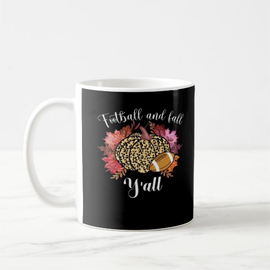 Es ist Fußball und Fall Y’all Pumpkin Leopard Autu Kaffeetasse (Links)