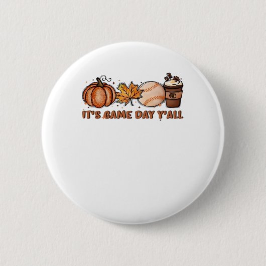 Es ist Game Day Y’all, Fall Baseball Button (Vorderseite)