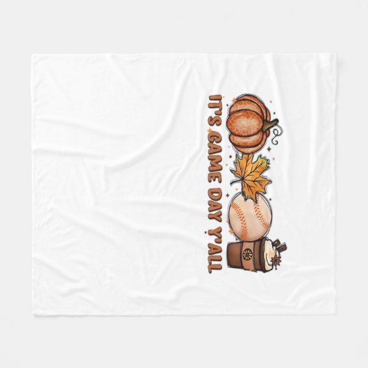 Es ist Game Day Y’all, Fall Baseball Fleecedecke (Vorderseite (Horizontal))