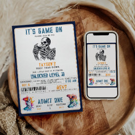 Es ist Game On Skull - Video Game Birthday Party Einladung
