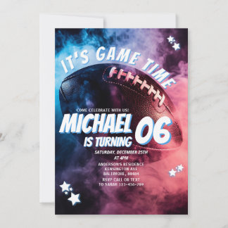 Es ist Game Time Football Kids Sport Geburtstag Einladung