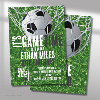 Es ist Game Time Fußball Ball Sport Geburtstag Einladung