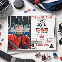 Es ist Game Time Hockey 1. Geburtstag Party Foto