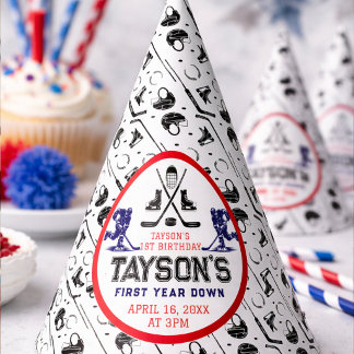 Es ist Game Time Hockey 1. Geburtstagsfeier Partyhütchen