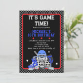 ES IST GAME TIME HOCKEY GEBURTSTAG EINLADUNG (Stehend Vorderseite)