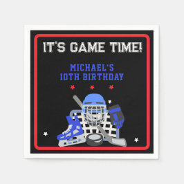 ES IST GAME TIME HOCKEY GEBURTSTAG SERVIETTE