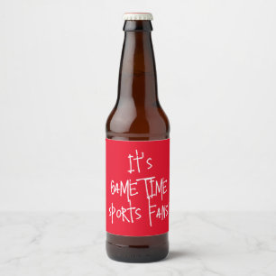 Es ist Game TIme Sportfans Bierflaschenetikett