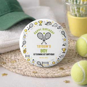 Es ist Game Time Tennis 1. Geburtstag – Lustige Ki Button