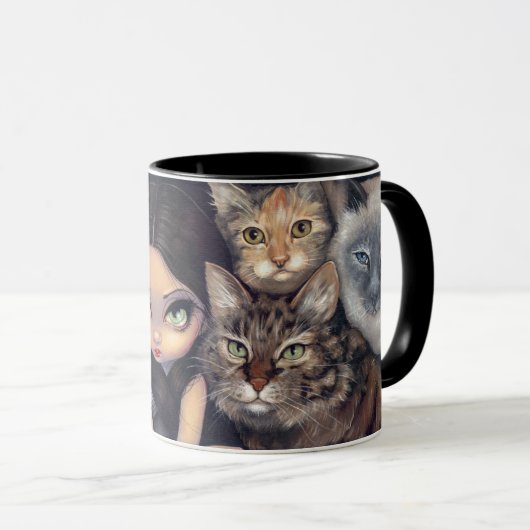 "Es ist ganz über die Katzen-" Tasse (VorderseiteRechts)