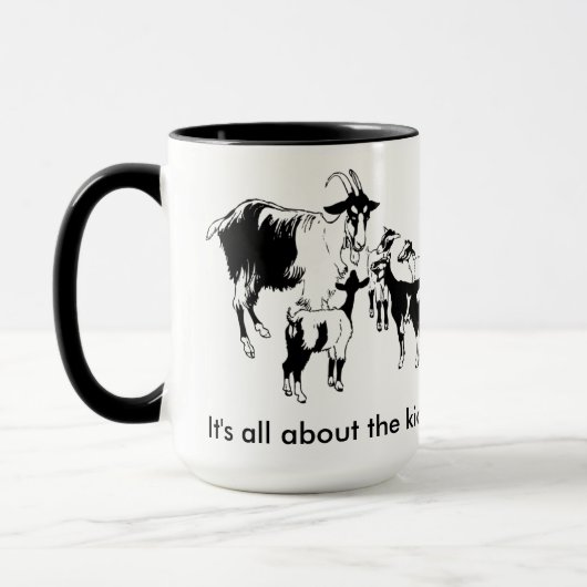 Es ist ganz über die Kinder! Ziege mit der Tasse (Links)
