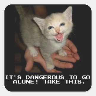 Es ist gefährlich, allein Aufkleber zu gehen