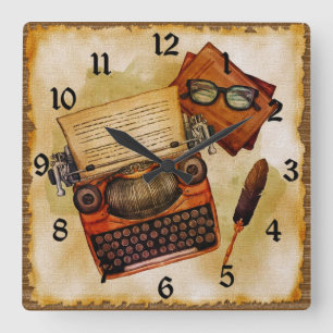 Es ist geschrieben Vintage Quadratische Wanduhr