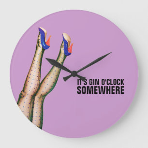 Es ist Gin-Uhr-irgendwo Retro Wanduhr