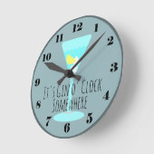 Es ist Ginuhr irgendwo - Bar oder Küchengrau Runde Wanduhr (Winkel)