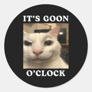 Es ist Goon-Uhr lustige Katze Runder Aufkleber