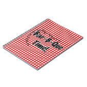 Es ist GRILLEN Time! Rotes Tischtuch mit Anten Notizblock (Linke Seite)