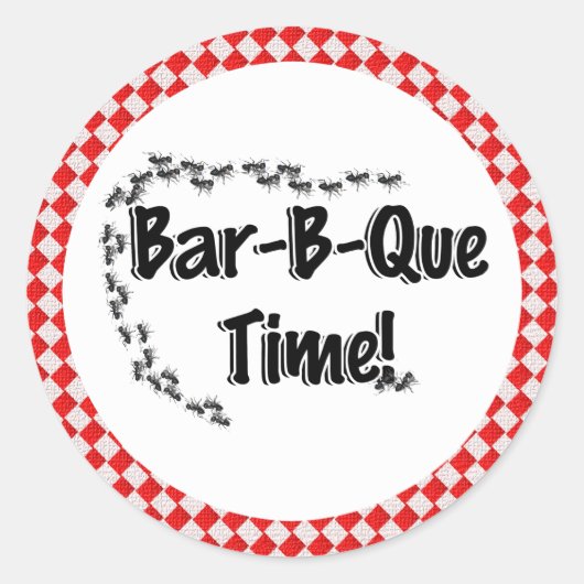 Es ist GRILLEN Time! Rotes Tischtuch mit Anten Runder Aufkleber (Vorderseite)