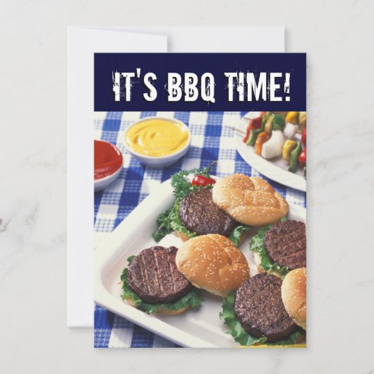 Es ist GRILLEN Zeit, Sommer Grillkoch Einladung (Vorderseite)