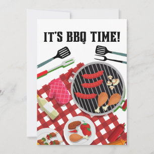 Es ist GRILLEN Zeit, Sommer Grillkoch Einladung