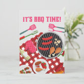 Es ist GRILLEN Zeit, Sommer Grillkoch Einladung (Stehend Vorderseite)