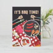 Es ist GRILLEN Zeit, Sommer Grillkoch Einladung (Stehend Vorderseite)