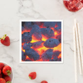 Es ist GRILLEN Zeit, warme Grillkohlen rot-schwarz Serviette (Beispiel)