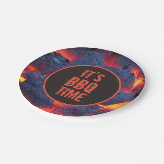 Es ist GRILLEN Zeitpapiertafel Pappteller (Schrägansicht)