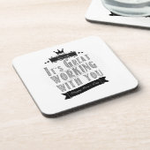 Es ist großartig mit dir zu arbeiten, Happy Boss's Getränkeuntersetzer (Linke Seite)