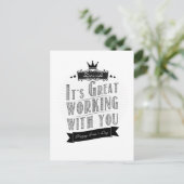 Es ist großartig mit dir zu arbeiten, Happy Boss's Postkarte (Stehend Vorderseite)