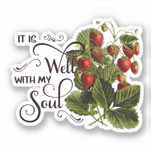 Es ist gut Erdbeeren Aufkleber (Vorderseite)