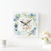 Es ist gut - gehen durch den Glauben nicht durch d Quadratische Wanduhr (Zuhause)