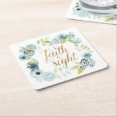 Es ist gut - gehen durch den Glauben nicht durch d Rechteckiger Pappuntersetzer (angewinkelt)