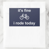 Es ist gut, ich bin heute gefahren rechteckiger aufkleber (Tasche)