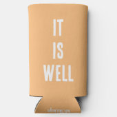 "Es ist gut." komisch, Christlich. Pfirsich Selters Dosenkühler (Rückseite)