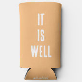 "Es ist gut." komisch, Christlich. Pfirsich Selters Dosenkühler (Vorderseite)