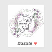 Es ist gut lila floraler Rahmen Aufkleber (Blatt)