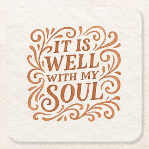 Es ist gut mit meinem Soul Typografie Rechteckiger Pappuntersetzer