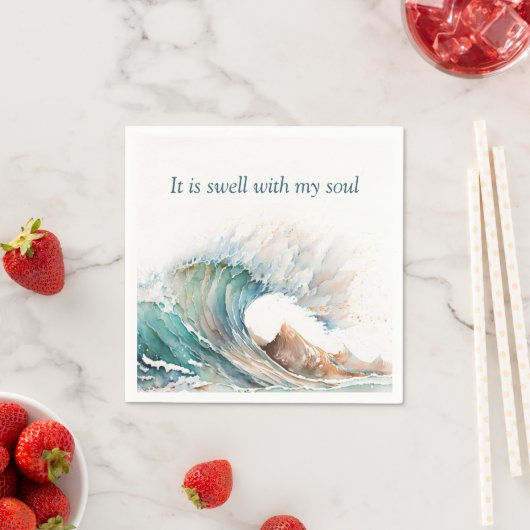 "Es ist gut mit meinem Soul" Wasserfarbenwelle Serviette (Beispiel)