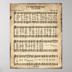 Es ist gut mit meiner Seele altes Kirchenlied Poster