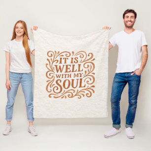 Es ist gut mit meiner Seele Typografie Fleecedecke
