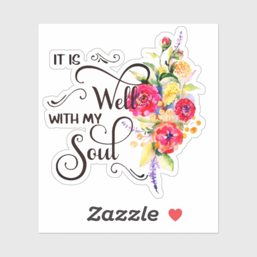 Es ist gut rot und gelb florale Aufkleber (Blatt)