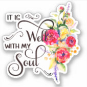 Es ist gut rot und gelb florale Aufkleber (Vorderseite)