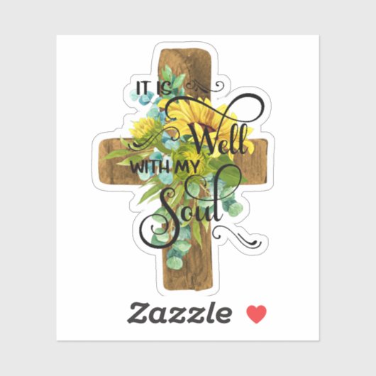 Es ist gut Sonnenblumenkreuz Aufkleber (Blatt)