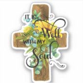 Es ist gut Sonnenblumenkreuz Aufkleber (Vorderseite)