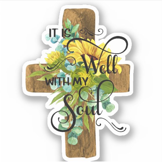 Es ist gut Sonnenblumenkreuz Aufkleber (Vorderseite)